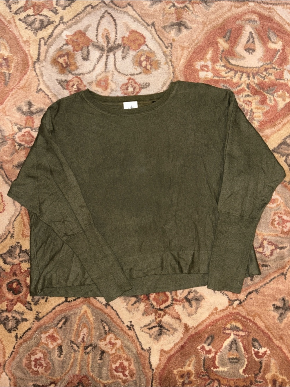 Olive Green Cropped Cabi Sweater